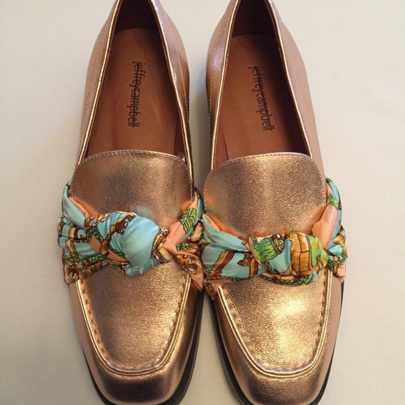 Free People Metallic Loafers with Scarf Detail - Picture 3 of 4